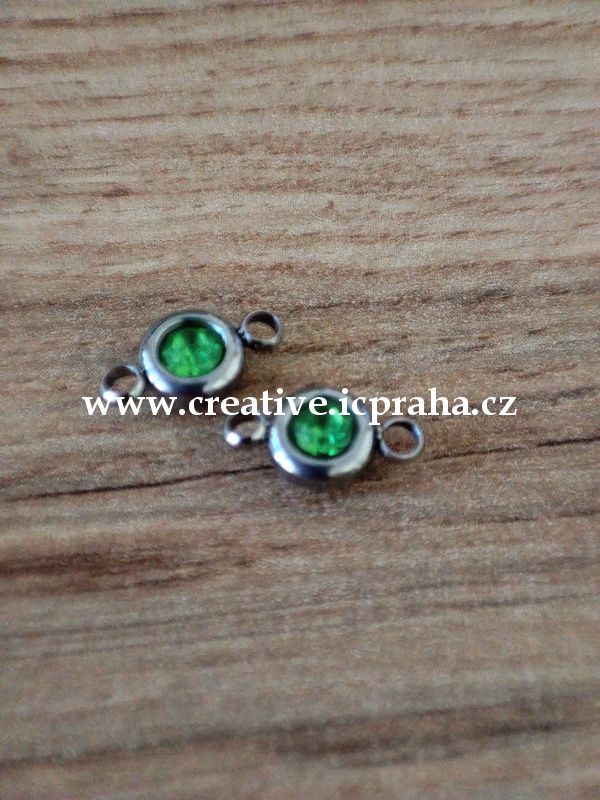 spoj.díl se šatonem 12x6,5x4mm - ocel 304 - zelený